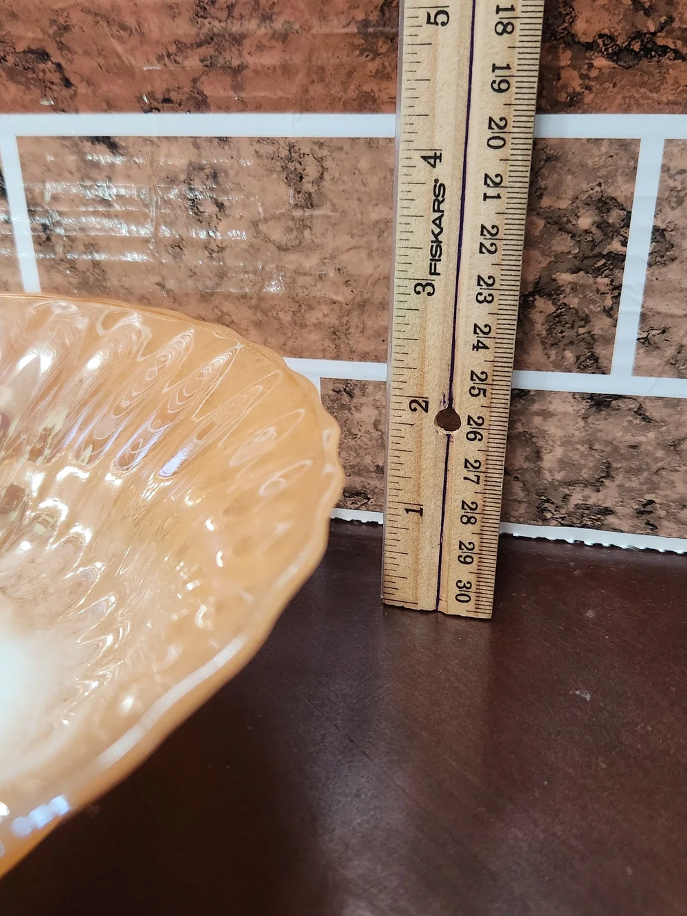 Anchor Hocking Peach Glass Serving Bowl